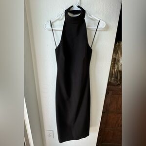 Likely NYC Black Halter Mini Dress Open Back